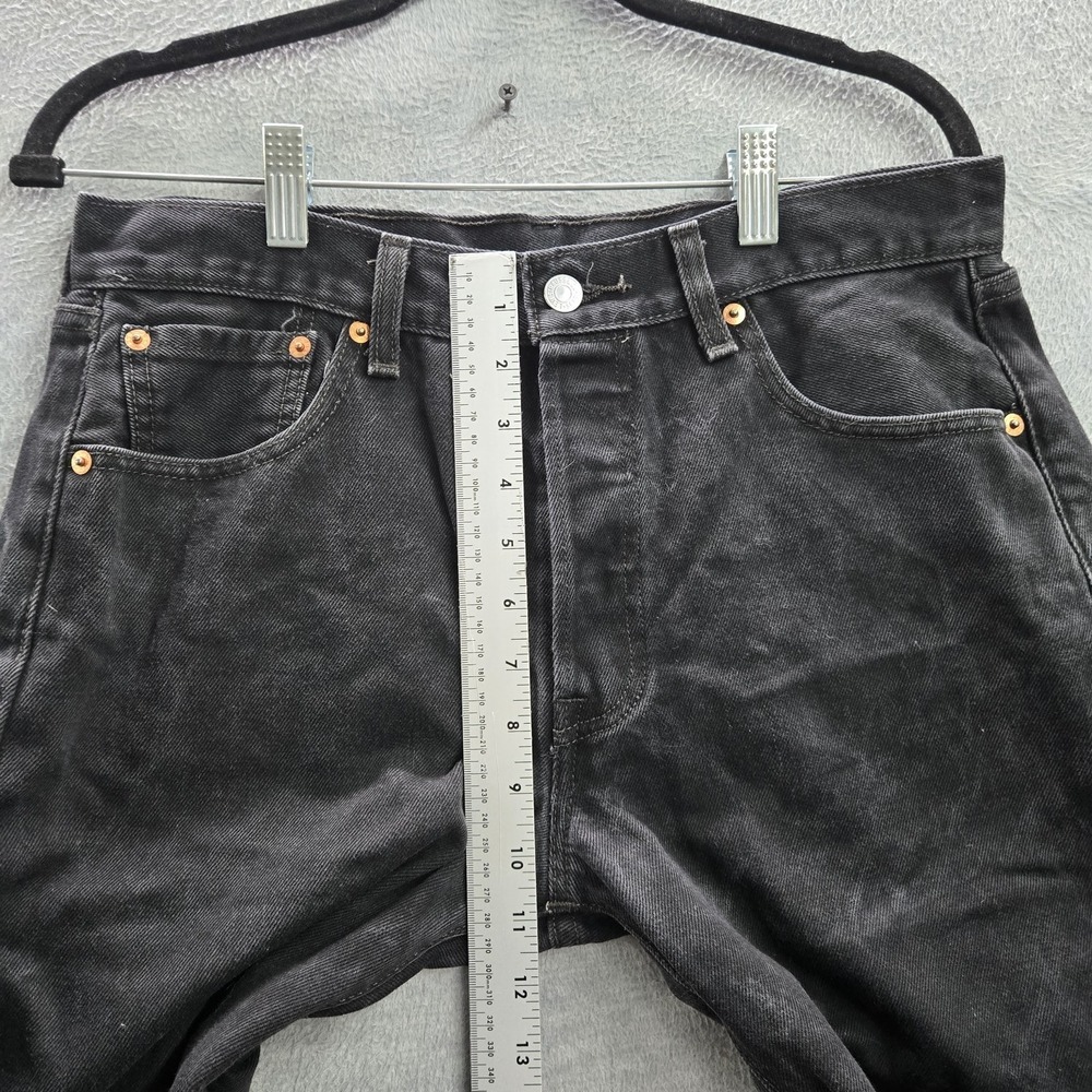 Levi's 501 Men Jeans 30X32 Black Denim Original Fit Straight Leg Button Fly - Picture 8 of 13